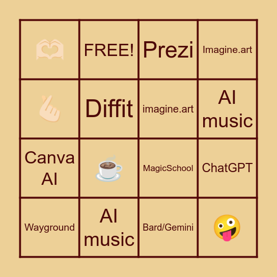 Say Hi to AI Bingo Card