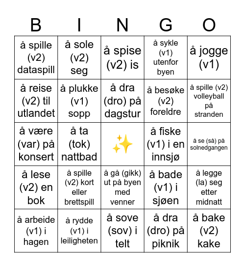 Feriebingo Card