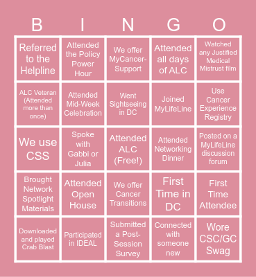 2025 Annual Leadership Conference Bingo Card