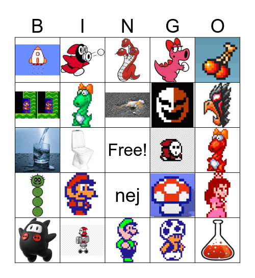 Mario 2 sheldon Bingo Card