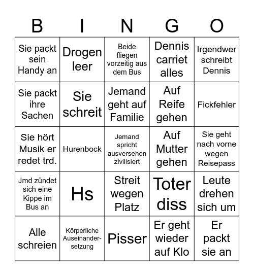 FlixBus Bingo Card