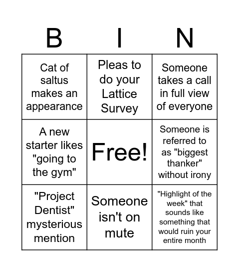 Huddle Bingo Card
