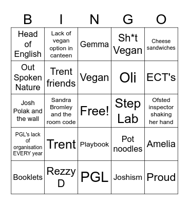 Balchin Bingo Card