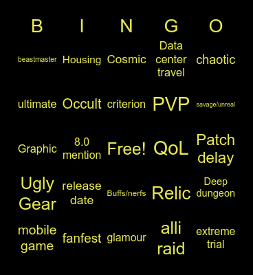 live letter Bingo Card