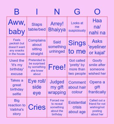 Vidhingo Bingo Card
