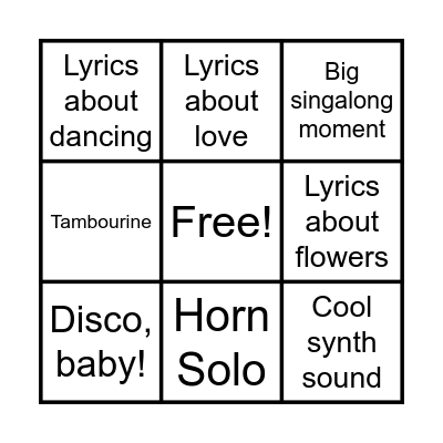 BARE JAMS BINGO! Bingo Card