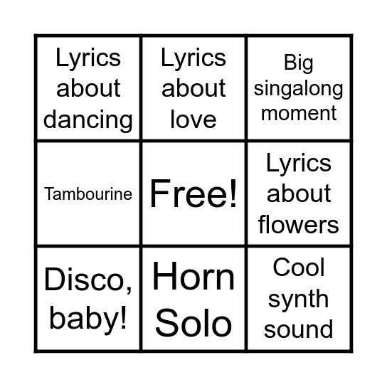 BARE JAMS BINGO! Bingo Card