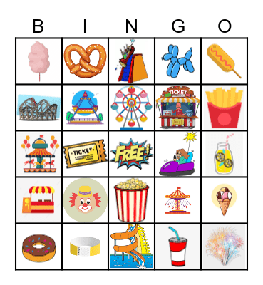 Amusement Park Bingo Card