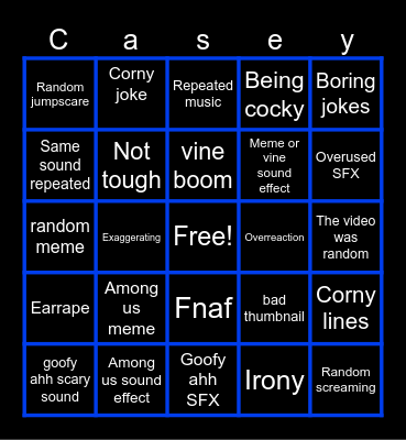Caseyfacevr Bingo Card