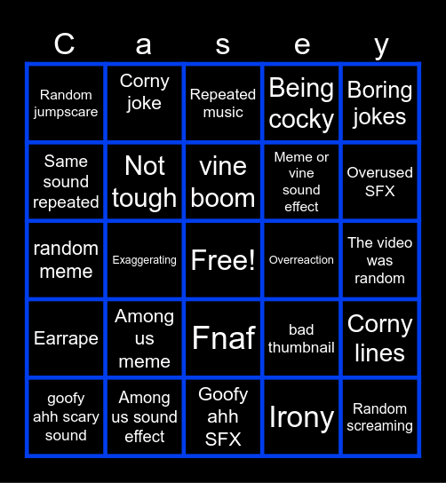 Caseyfacevr Bingo Card