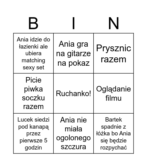 Ania 24 Bingo Card