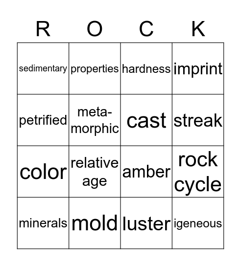 Science Chapter 5 - Review Bingo Card