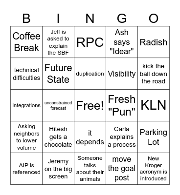 Hub and Stoked Bingo Card