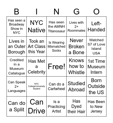 "Getting to Know You" Bingo! Bingo Card