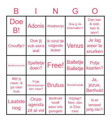Berthold & Else Bingo Card