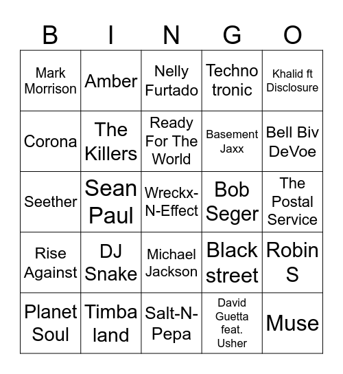 GAME #2 - The Kitchen Sink Bingo Card