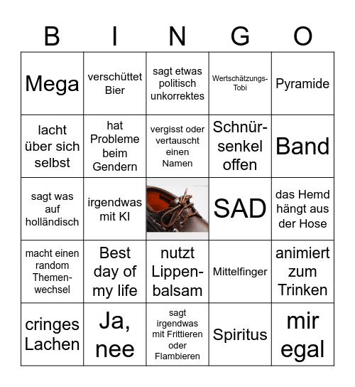 Tobi Bingo Card