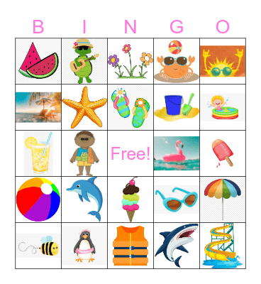 Summer Images Bingo Card