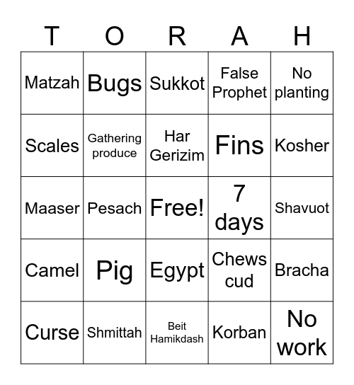 Re'eh Bingo Card