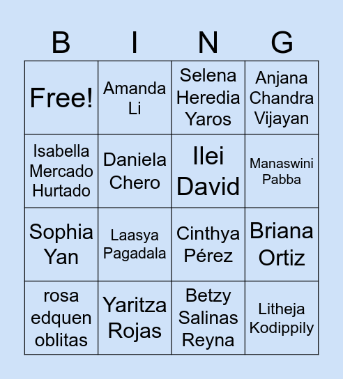 3 Bingo Card