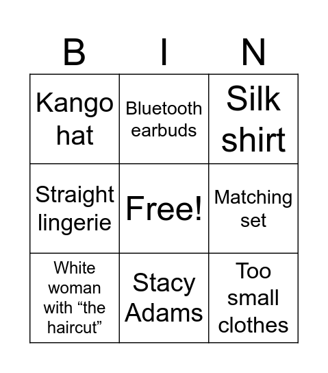 Keith Sweat Sightings Bingo Card