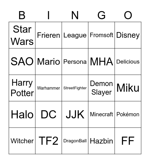 Närcon 2025! Bingo Card