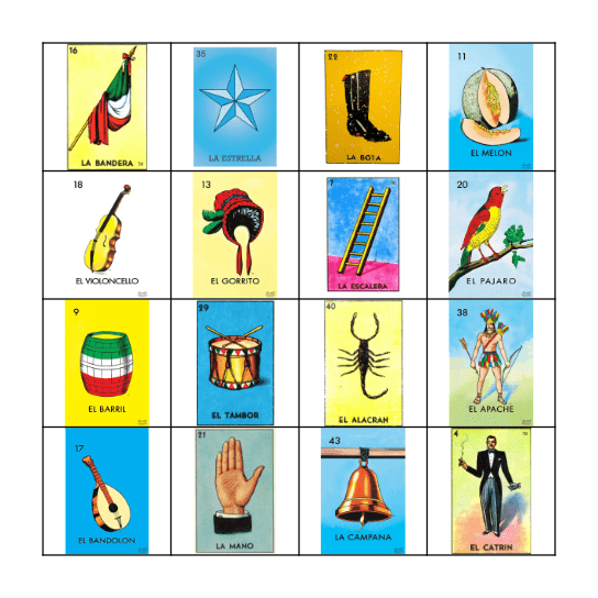 CAP- Loteria Bingo Card