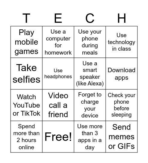How often do you…? Bingo Card