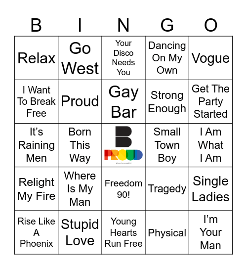 Gay Gay Gay Gay Gay Bingo Card