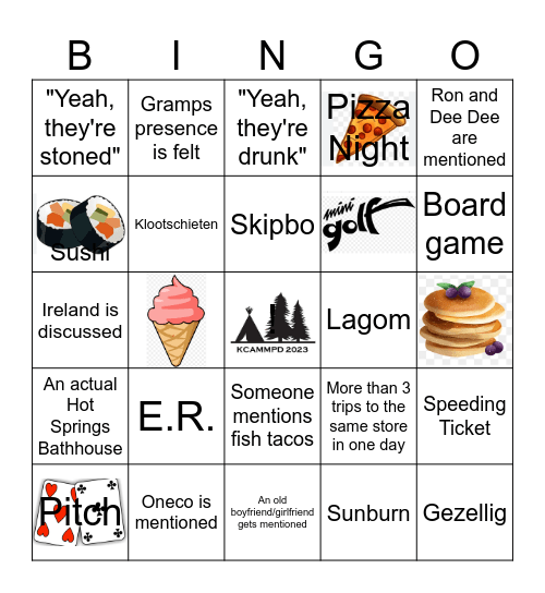 Vacation! Bingo Card
