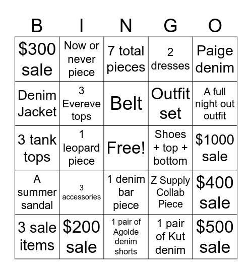 BINGO BABES Bingo Card