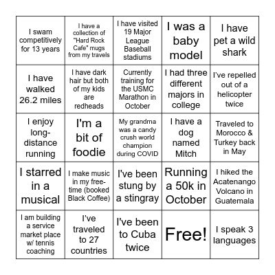 A4S Team Bingo Card