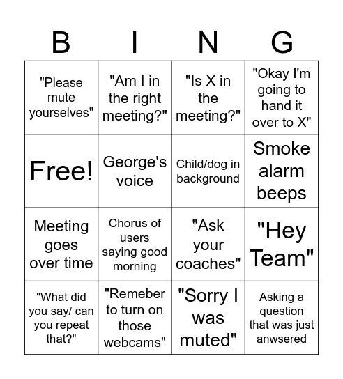 Datafied Bingo Card