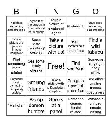 GALAXY CON 2025 Bingo Card