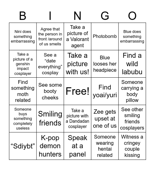 GALAXY CON 2025 Bingo Card