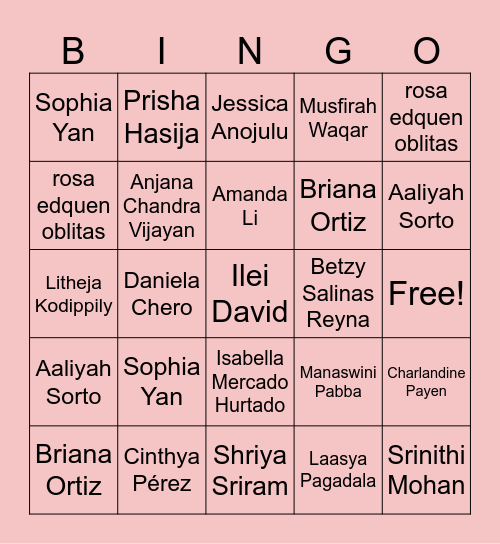 2 Bingo Card