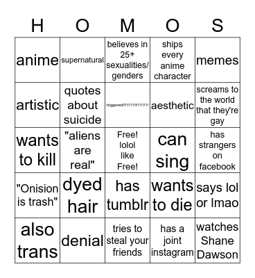 Gay BIngo Card