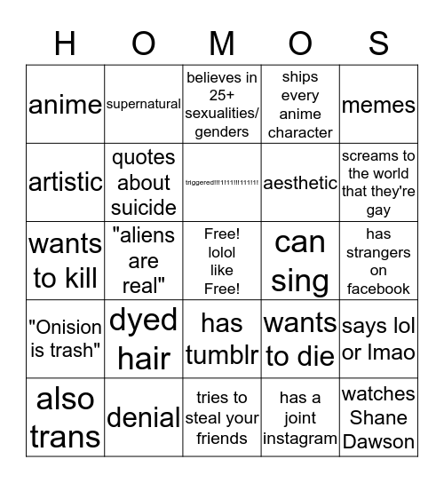 Gay BIngo Card