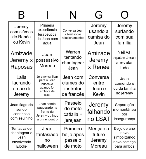 Previsões The Broken Cage Bingo Card