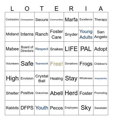 High Sky Loteria Bingo Card