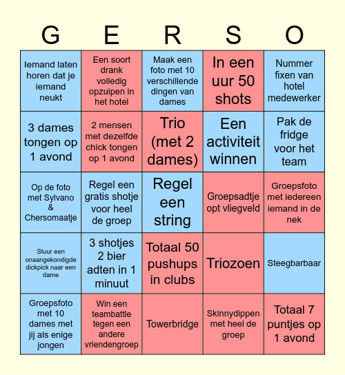 Cherso 2025 Bingo Card