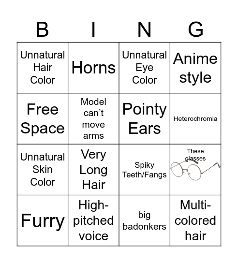 VTuber/PNGTuber Bingo Card