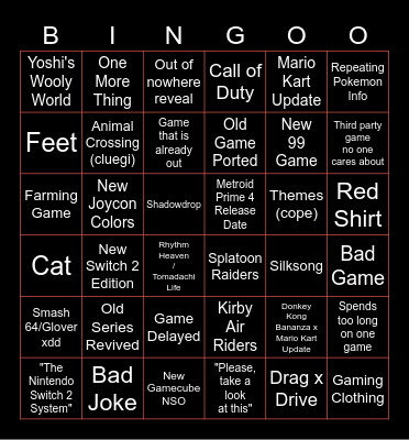 July Direct (Real) Bingo Card
