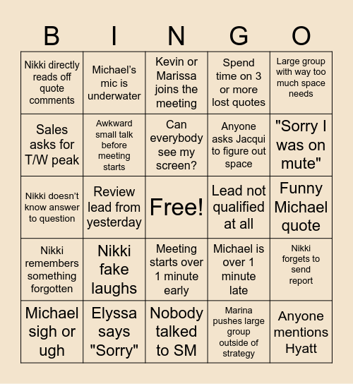 DBR Bingo Card