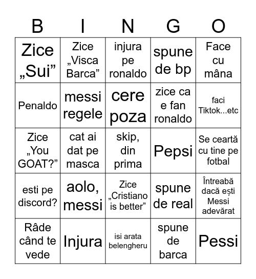 VISCA BARCA Bingo Card