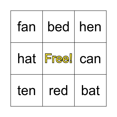 Phonics Fun! Bingo Card