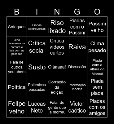 Felipe Neto Bingo Card