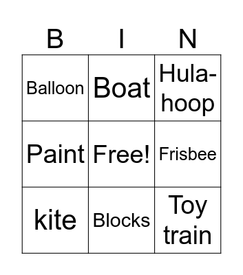 Vocabulary Bingo Card