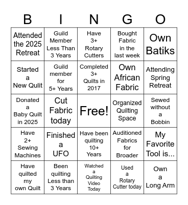 Zuri BINGO Card
