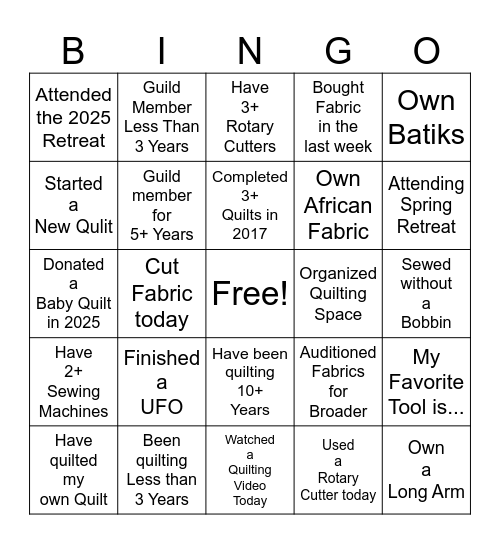 Zuri BINGO Card